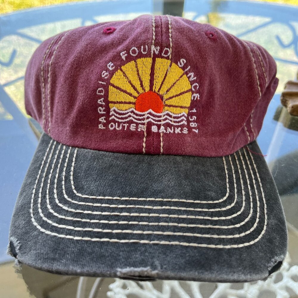 Paradise Outer Banks Brick Red Salt Creek Apparel Hat Baseball Cap Strap Back